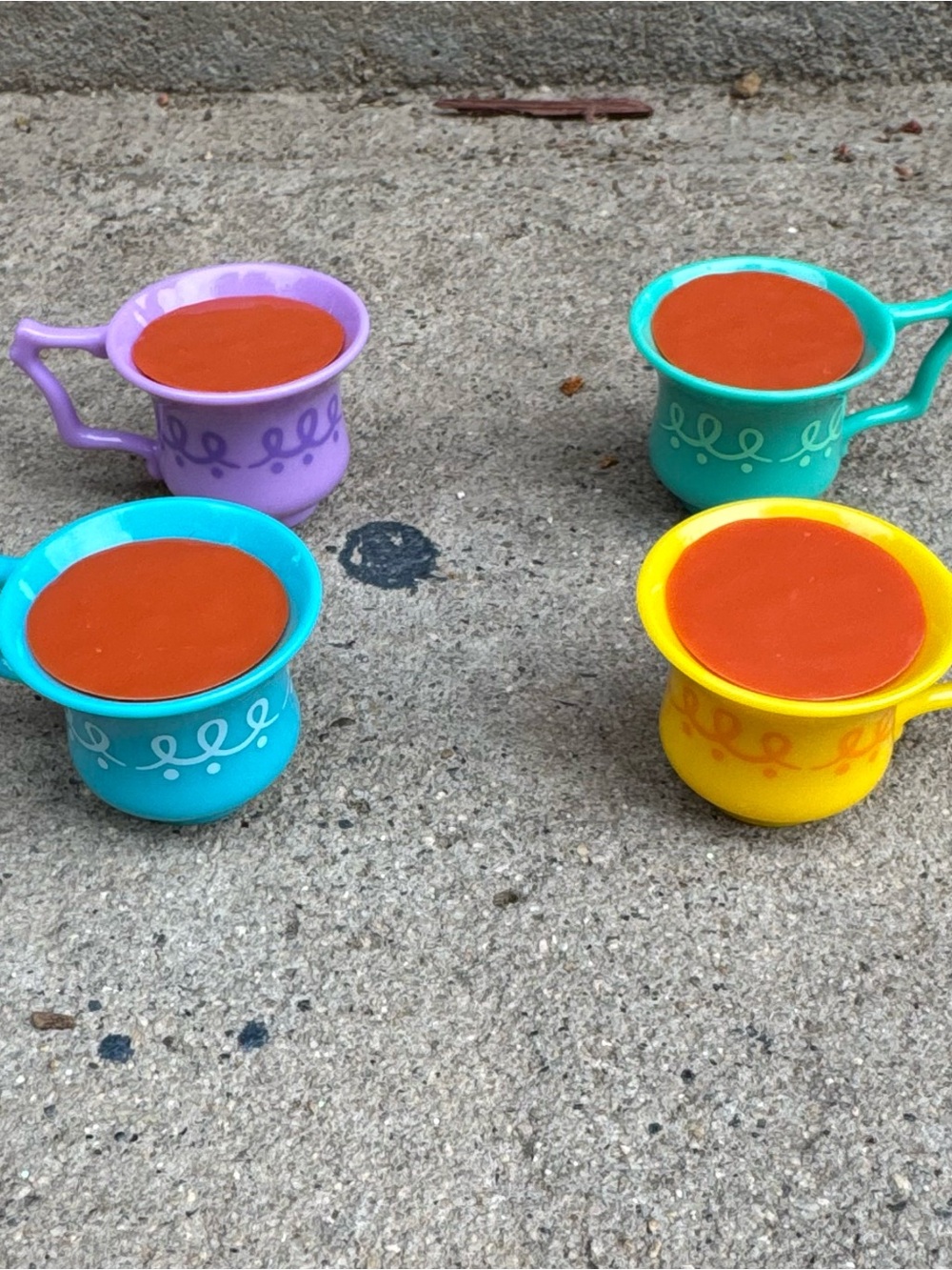 Set of 4 Large Tea Cups Replacements Mad Tea Party Game Pieces